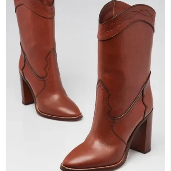 Saint Laurent Brown Heeled Boots - Picture 4 of 10